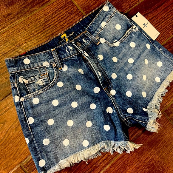 7 For All Mankind Polka Dot Shorts - Picture 1 of 4